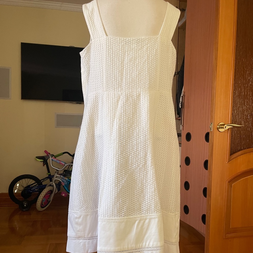 DVF Diane von Furstenberg woman’s white midi dress Sz 14